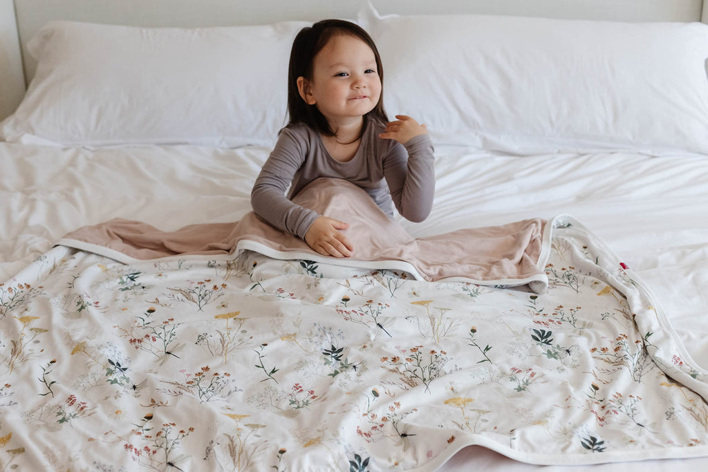 Pobibaby Premium Baby Blanket, Soft Stretchy Quilt for Babies, Toddlers, Kids (Wildflower)