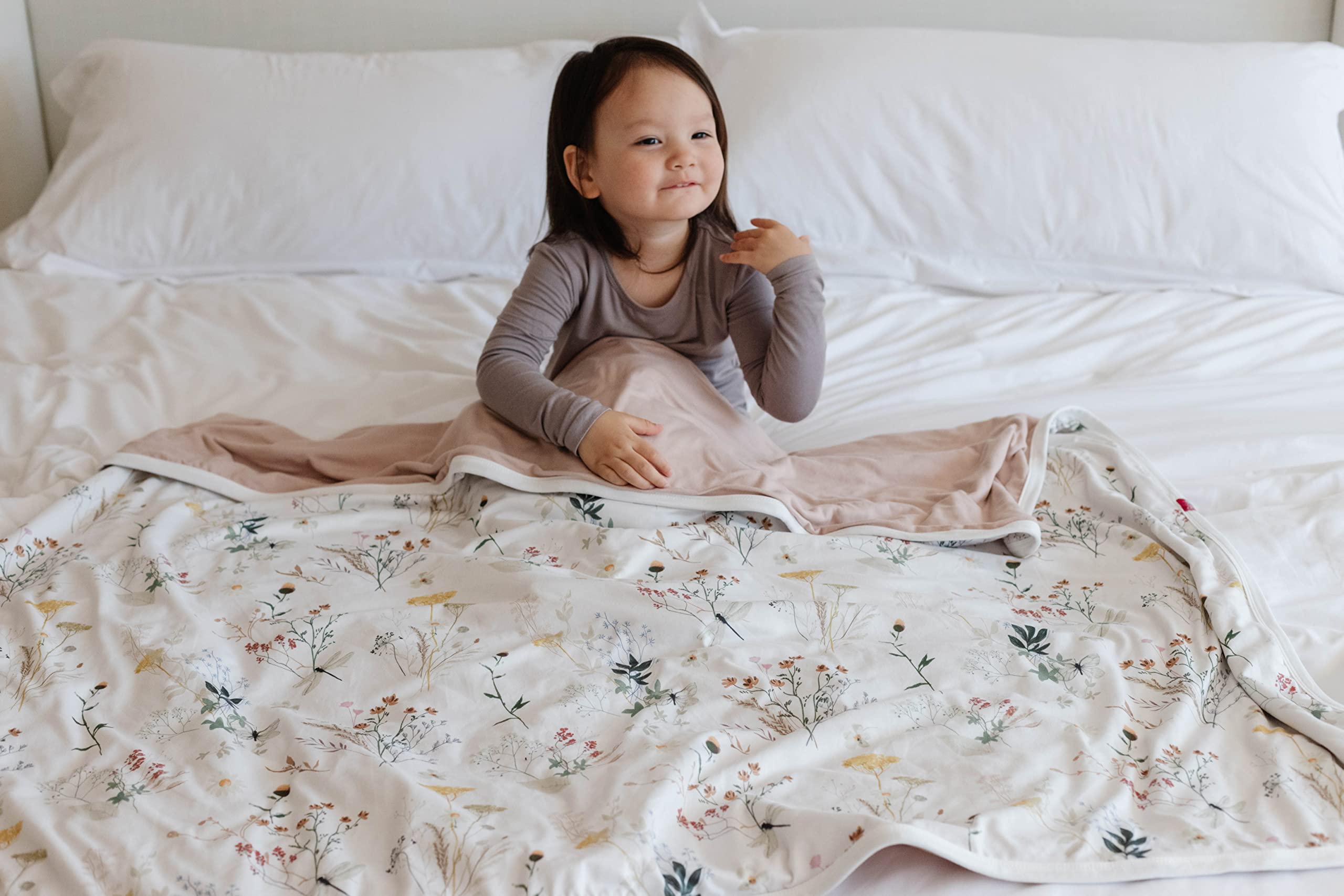 Pobibaby Premium Baby Blanket, Soft Stretchy Quilt for Babies, Toddlers, Kids (Wildflower)