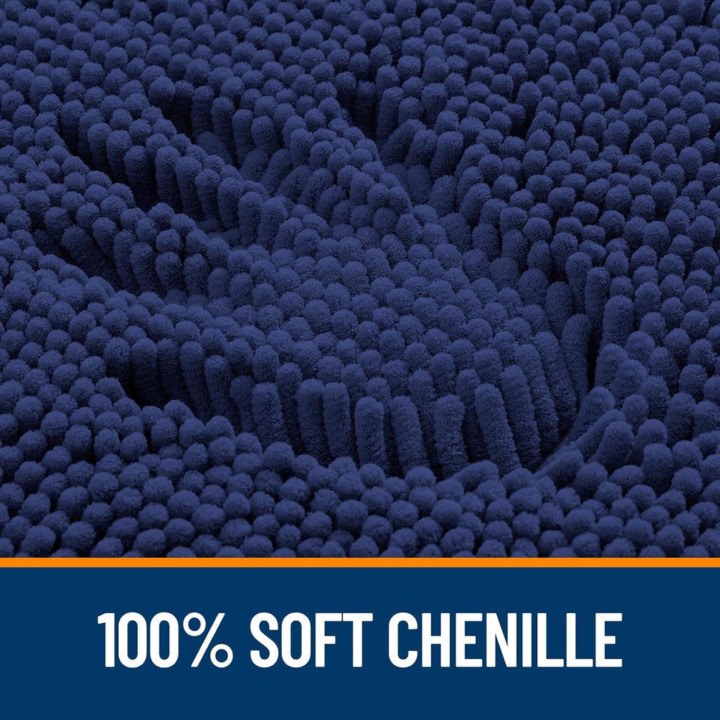 OLANLY Bathroom Runner Rugs - Soft Absorbent Chenille with Rubber Backing | Quick Dry, 47x24, Twilight Sapphire