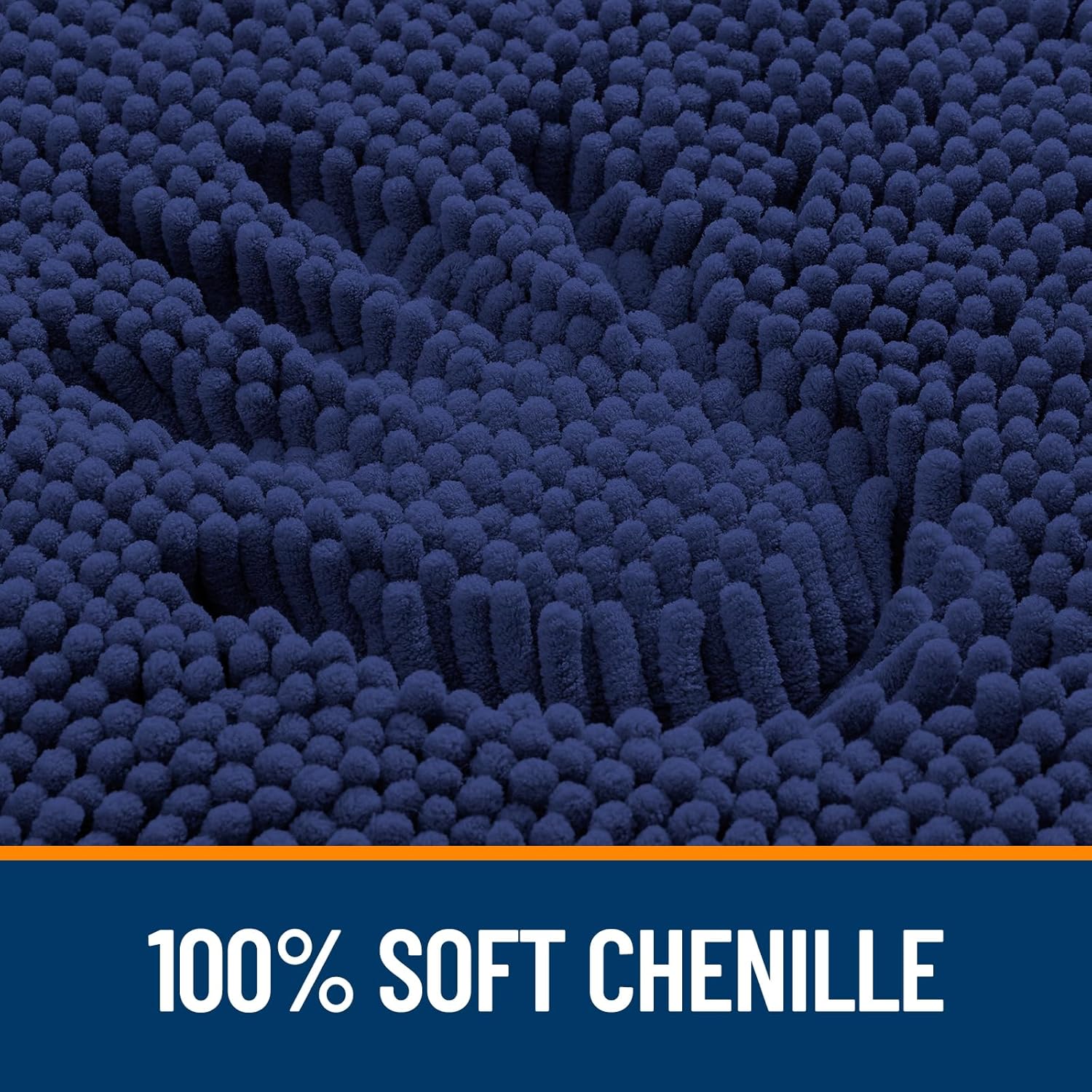 OLANLY Small Bathroom Rugs - Soft Absorbent Chenille Bath Mats | Quick Dry, Machine Washable, 24x16, Twilight Sapphire
