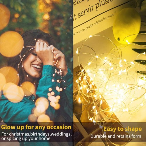 Brightown 12-Pack LED Fairy Lights - Waterproof Battery-Operated Silver Wire, 7 Feet, 20 Colorful Firefly Lights for Weddings, Parties & Bedrooms