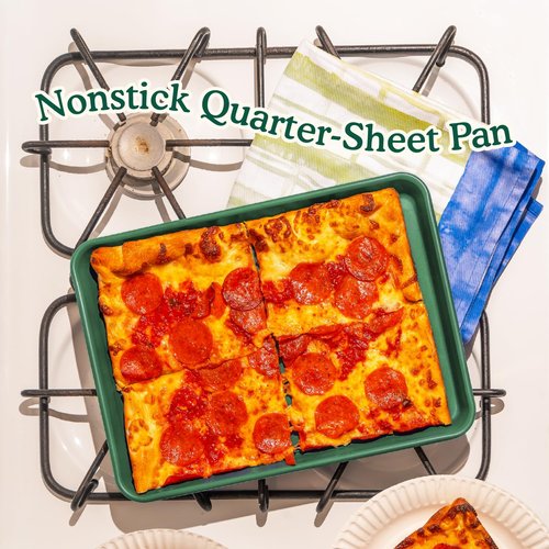 Great Jones Little Sheet (Broccoli) | Jelly Roll Pan, Quarter Sheet Pan | Aluminized Steel,13.5" x 9.5" | For Baking, Roasting, & Broiling | Premium Bakeware with Even Heat Distribution