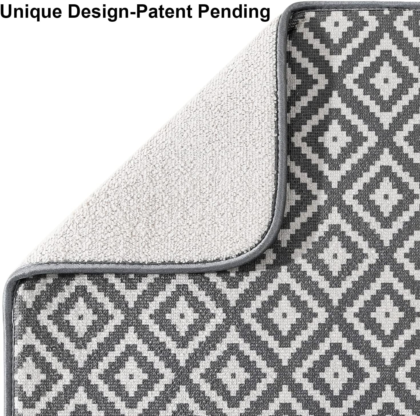 Subekyu Dish Drying Mat - Ultra Absorbent Microfiber Drainer Mats | 2 Pack, 19.2 x 15.8 Inch (Rhombus)
