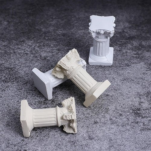 Mini Roman Pillar Greek Columns - Vintage Resin Statues Decor for Photography & Crafts | 2PCS Set