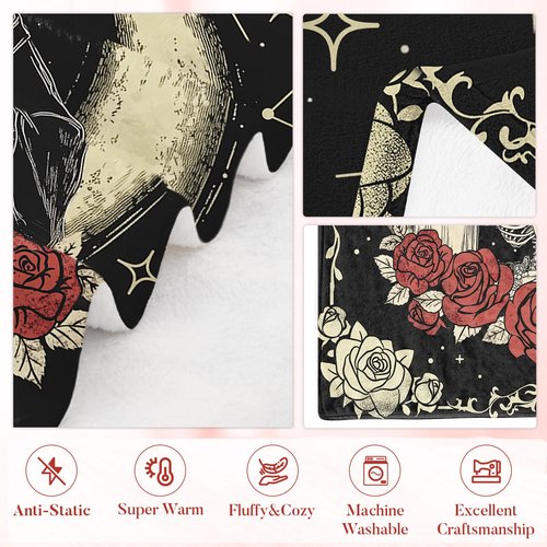 Valentine's Day Gifts for Women Men,Anniversary Blanket Gifts for Boyfriend Girlfriend, Romantic Gift for Wedding, Skull Blanket Gifts, Birthday Gifts for Wife, Husband, Couples Gift for Her Him 50x60