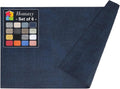 Homaxy Faux Leather Placemats - Heat Resistant & Waterproof Dining Table Mats, Set of 6 | 11.8" x 17", Navy Blue