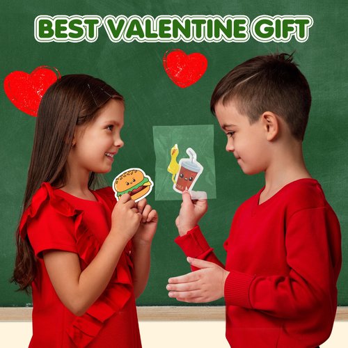 Bstoyder Valentines Day Gifts for Kids, 36 Pack Valentines Cards for Kids School with Slingshot Chicken Toys, Finger Toy for Boys Girls,Valentines Classroom Exchange Gift for Party Favors