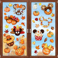 Fall Window Clings Decorations Mouse Shaped, 80pcs Thanksgiving Pumpkin Maple Leaves Window Decals Double-Sided Window Stickers for Autumn Fall Harvest Party Home Decor