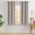 NICETOWN Blackout Curtains - Short Faux Linen Angora Privacy Panels, 63 Inches Long, Modern Farmhouse Style, 2 Panels (W42 x L63)