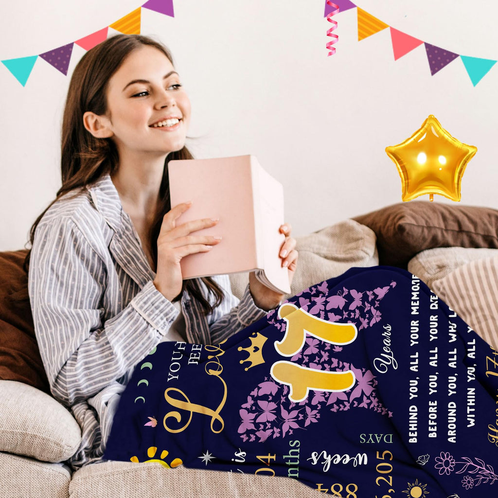 puekrtoa 17th Birthday Gifts for Girls, 17 Year Old Girl Gift Ideas, Birthday Gifts for 17 Year Old Girl, 17 Birthday Decorations for Girls, Best Happy 17th Birthday Blanket 60"X50"