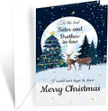 Prime Greetings Christmas Card - Eco-Friendly Design for Sister & Brother-in-Law | 5in x 7.75in, Thick Card Stock