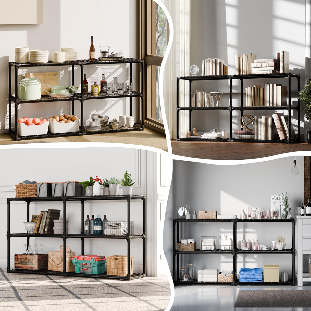 ALTLER 3x2-Shelf Shelving Unit Heavy Duty Standing Storage Shelf Units for Laundry Bathroom Kitchen Pantry Closet