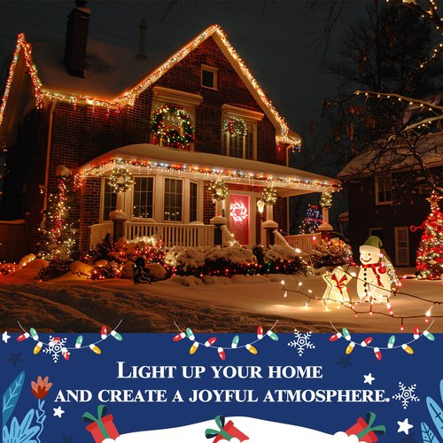 IFLOH Holiday Light Clips [Set of 200] Christmas Outdoor Light Clips - Mount to Shingles & gutters - Works with Mini, C6, C7, C9, Rope, Icicle Lights - No Tools Required