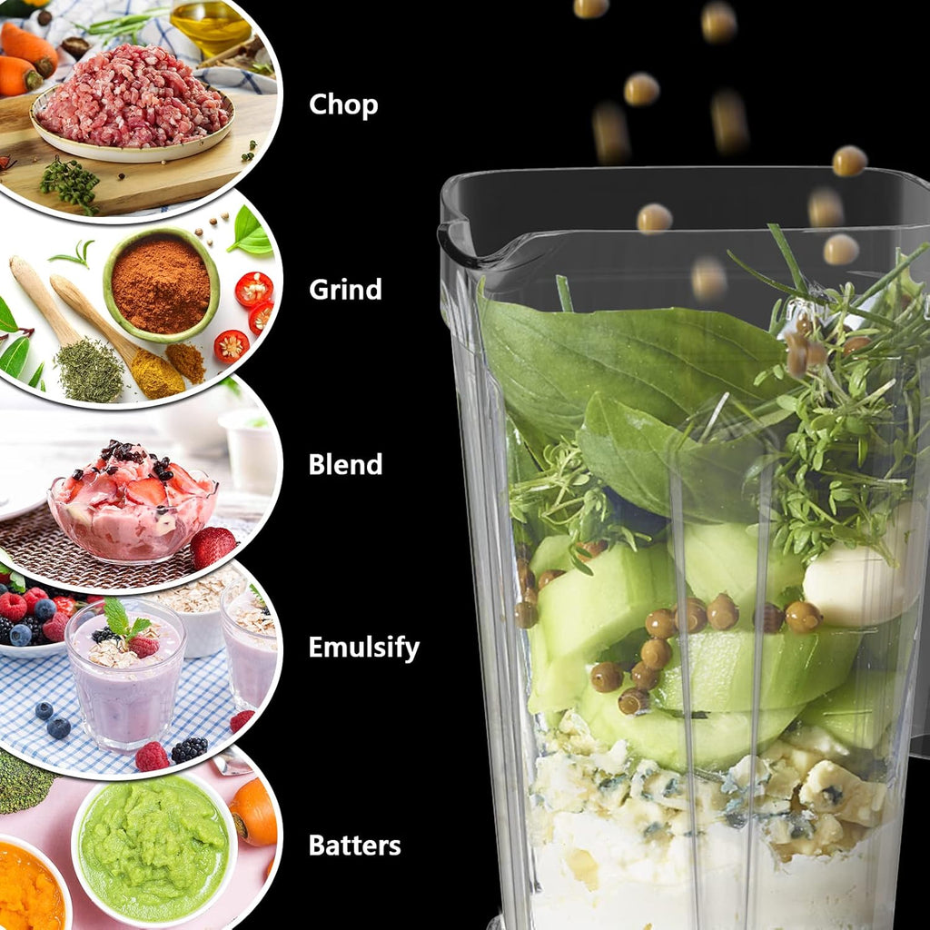 OMMO Blender 1800W - Professional High-Speed Countertop Blender with 60oz BPA-Free Jar for Smoothies & Shakes