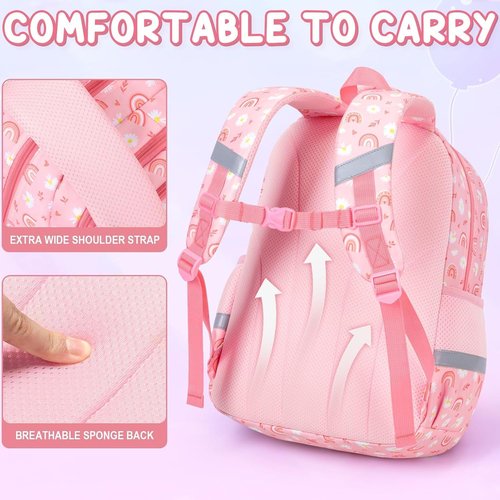Fimibuke Kids Backpack Set - 3PCS Waterproof School Bag with Lunch Box & Pencil Case for Boys Ages 3-12 | Trucks Design