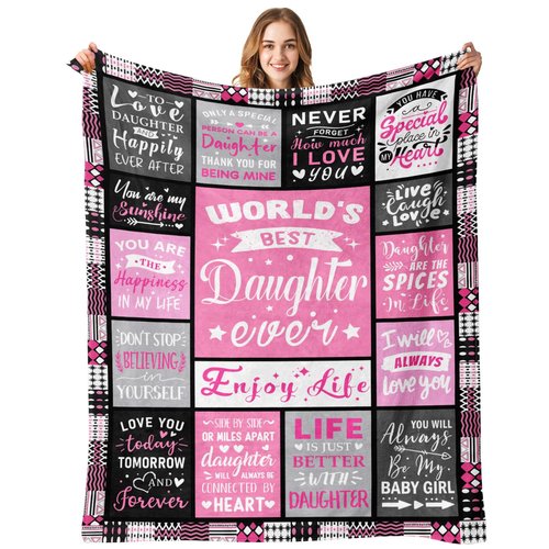 Easter Basket Stuffers for Teen Girls - Daughter Birthday Gifts from Mom Dad - World's Best Daughter Ever Gifts - Mothers Day Graduation Presents for Daughters Adult - Daughters Life Blanket 60"x80"
