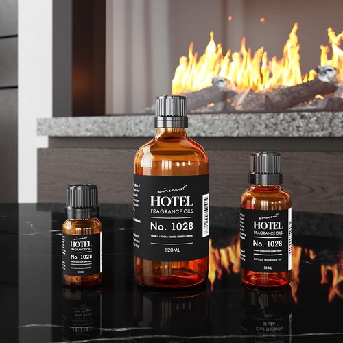 AirScent Hotel Diffuser Oil No. 1028 - Premium Fragrance Oil for Ultrasonic Diffusers | 120 mL Glass Bottle with Dropper