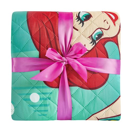 The Little Mermaid Twin Size Bedding Set - Bundle with Ariel Bedspread, Flat & Fitted Sheet, Pillowcase, Tattoos, More | Little Mermaid Bedroom Decor