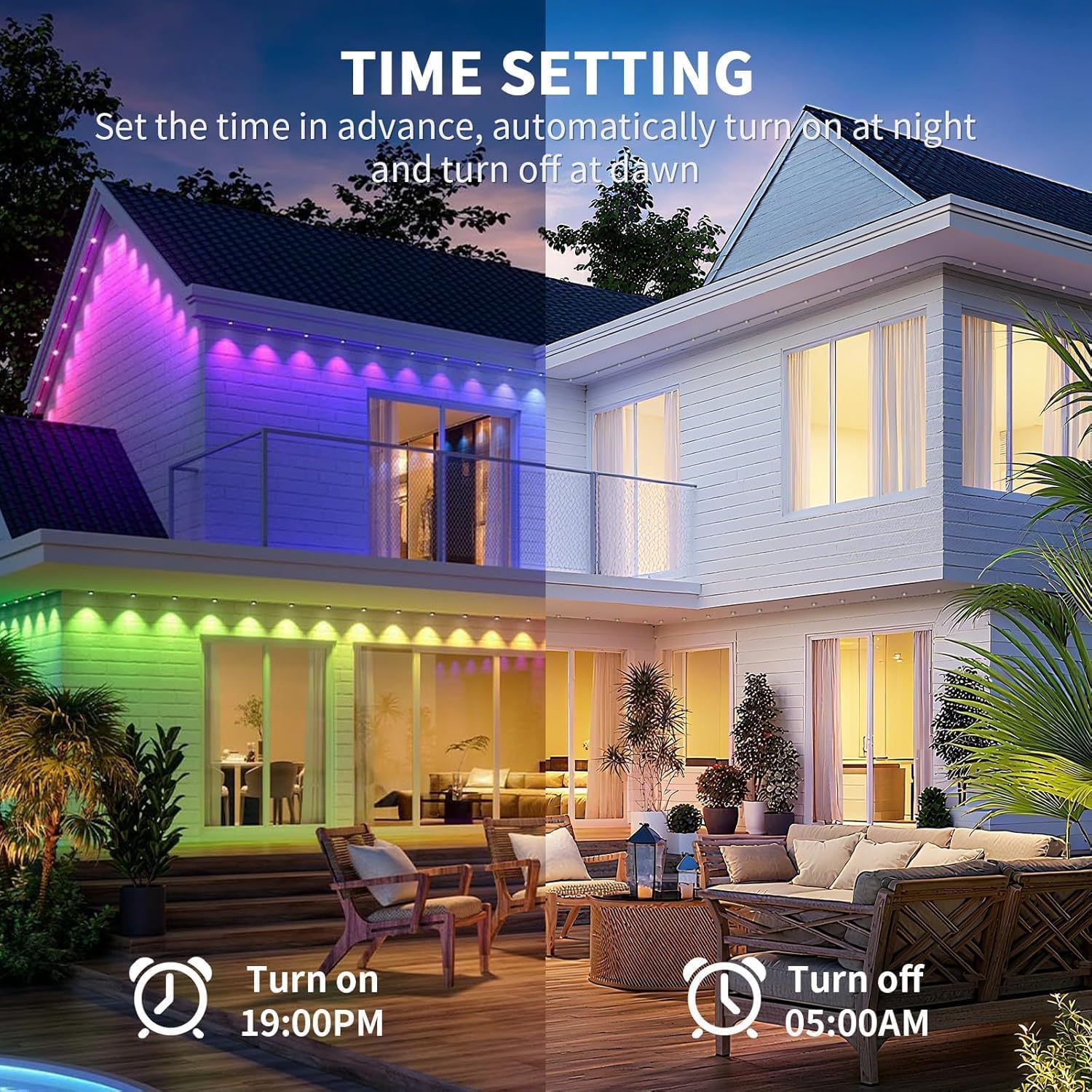 Sxlofty 300FT Permanent Outdoor Lights for House,RGB+IC Smart Outdoor Decor,Scene Modes, App/Remote Control,IP67 Waterproof, for Christmas,Holiday, Daily & Pool Party Decor, House Roof Lighting