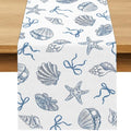 Buxiuer Blue Bow Coastal Table Runner Last Toast on The Coast Bachelorette Party Decorations Summer Nautical Ocean Dining Room Home Kitchen Island Decor (13" x 72")