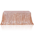 Poise3EHome Rose Gold Sequin Tablecloth 90×156 Inch Rectangle Sparkly Fabric Table Cloth for Birthday Wedding Party Christmas Holiday Baby Shower Decoration