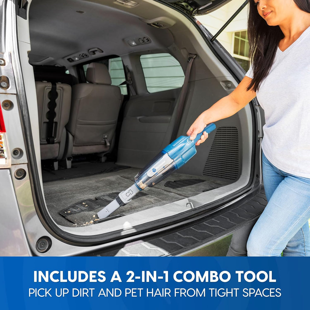 Vacmaster Portable 10.8V Cordless Stick Vacuum - Lightweight, 2-Speed Power Control, LED Headlight | Ideal for Hardwood, Carpet & Pet Hair, Blue