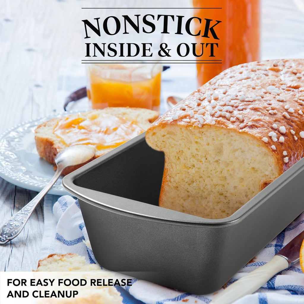 Tiawudi Extra Large Nonstick Bread Pan Set - 13" x 5" Rectangular Loaf Tins for Perfect Baking