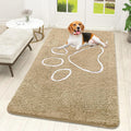 OLANLY Dog Door Mat - Absorbent Non-Slip Chenille Mud Mat for Muddy Paws | 59x32, Beige