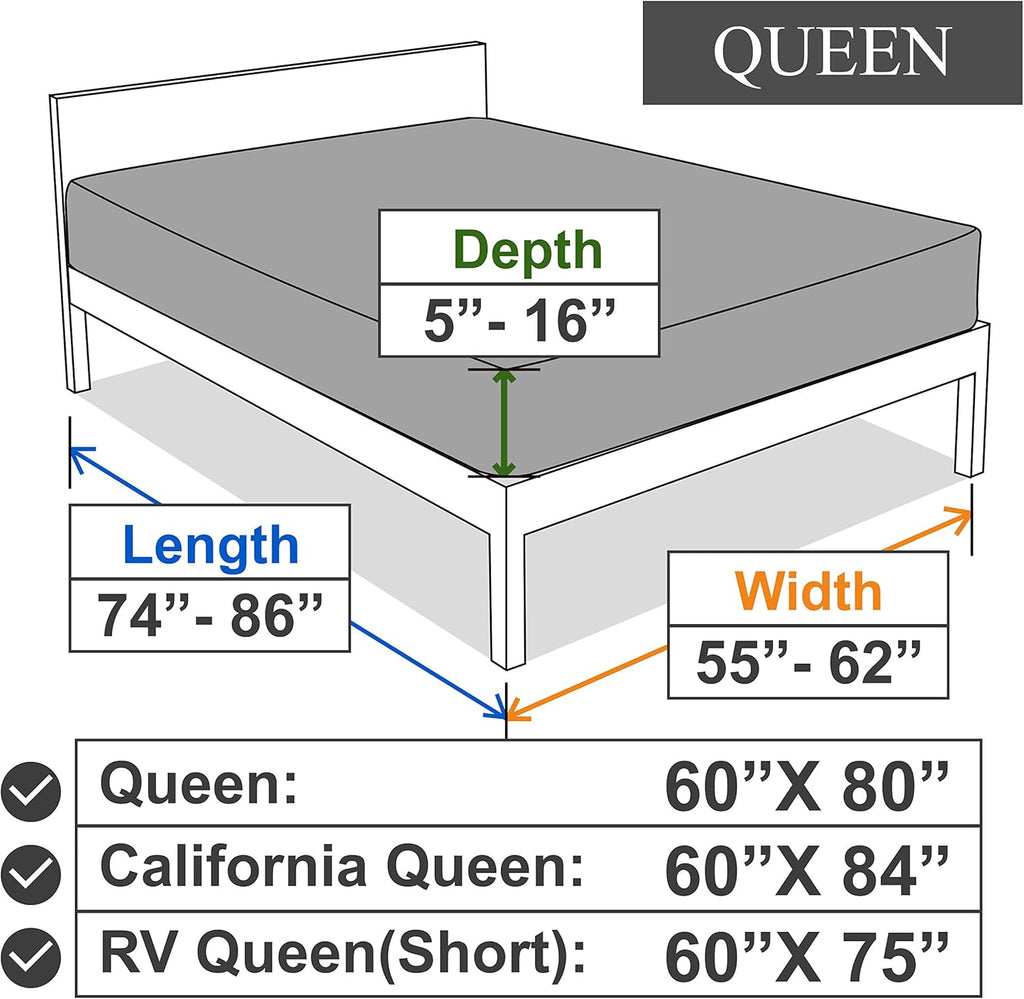 Soft Stretch Queen Size Fitted Sheet - Cozy Jersey Knit with 4-Way Stretch | Deep Fit 5"-16" - White
