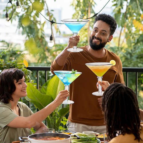 Unbreakable Giant Martini Glasses set of 10, 48 oz Plastic Cocktail Glasses, Jumbo, Reusable, BPA Free, Detachable, Perfect for Picnic, Patio Party, Appetizers, Birthday, Wedding and All Events