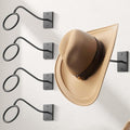 Cinati Cowboy Hat Rack - 4 Pack Wall-Mounted Rustic Metal Hat Holders | Ideal for Cowboy, Fedora & Sun Hats