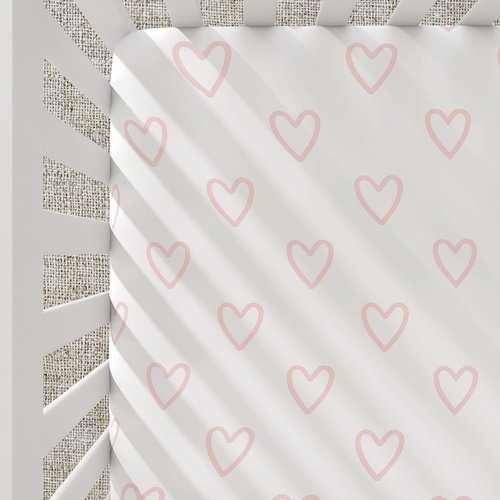 Evolur I Heart You 2 Pack Crib Sheet, Fitted Crib Sheet for Standard Crib and Toddler Mattress, Soft and Breathable Crib Mattress Sheet