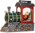 Santa Red Train Snow Globe Lantern | Glittering Light-Up Musical Christmas Decoration, 6-Hour Timer, USB & Battery Operated