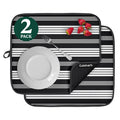 Cuisinart Dish Drying Mats for Kitchen Counter - (2) 16" x 18" Ultra Absorbent Kitchen Dish Drying Mat - Mesh Backing, Foldable, Machine Washable, Fast Drying Dish Mat (Solid Stripes)
