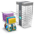 Sorbus Large Clear Plastic Storage Bins with Lids, Clear Stackable Storage Bins, Laundry Room Organizer Bins, Office, Classroom, Playroom, Bathroom, Laundry Room Organization and Storage (8 Pack)
