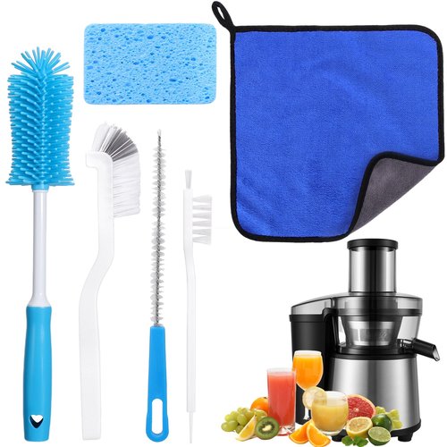 XANGNIER 6PCS Cold Press Juicer Cleaning Brush Kit – Complete Cleaning Set for Slow Juicers, Masticating Juicer Accessories & Juice Extractor Parts – Essential Kitchen Cleaning Tool