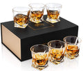 KANARS Crystal Whiskey Glass - Set of 6 Rocks Glasses 10 Oz in Luxury Box - Lowball Bar Tumblers for Scotch Cocktail Irish Whisky Cognac Rum - Gifts for Men Dad - Ultra Clear