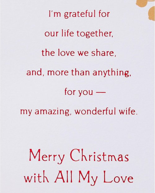American Greetings Christmas Card - Romantic Holiday Greeting with Keepsake Ornament for Wife