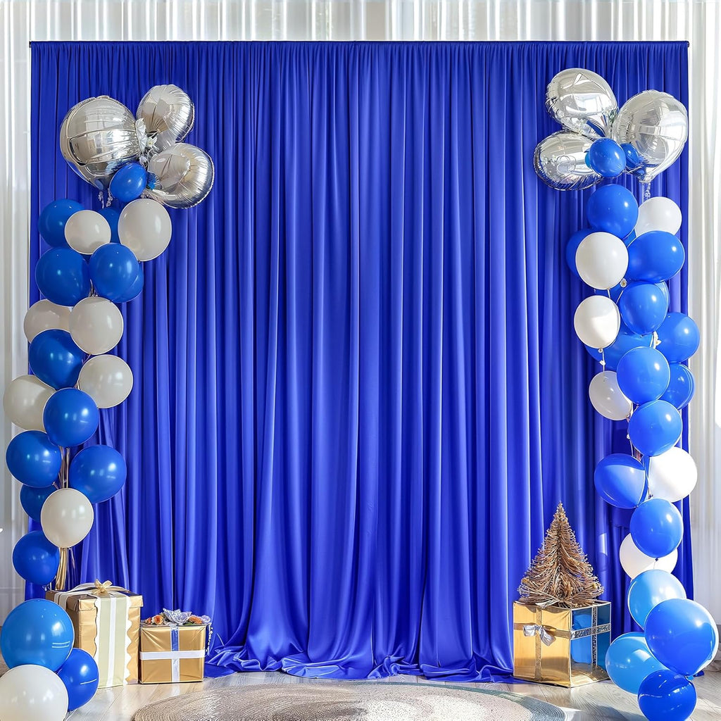 Royal Blue Backdrop Curtains by [Brand Name] - 10x10ft Wrinkle-Free Drapes for Weddings & Events
