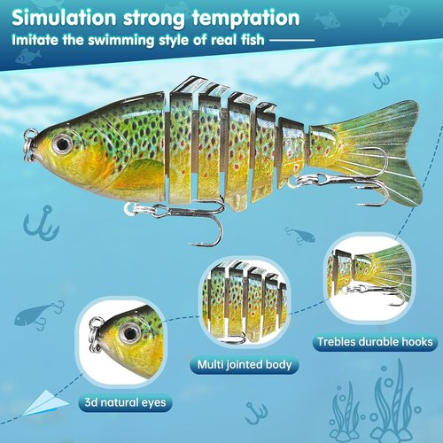 Advent Calendar 2025 Fishing Lure - Lifelike Multi-Jointed Swimbait Gift for Men & Boys | 24 Days of Surprises