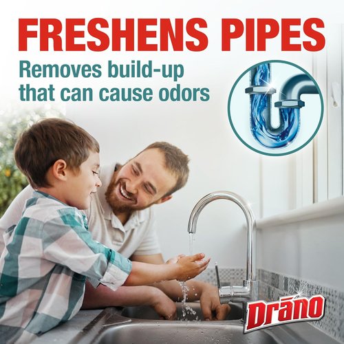 Drano Max Build-Up Remover | Enzyme Drain Cleaner Prevents Clogs & Odors | 60 oz Safe for Septic & Toilets