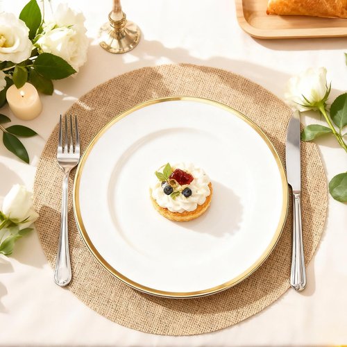 120 Pcs Round Burlap Placemats Bulk 11.8 Inch Reusable & Heat Resistant Natural Jute Table Mats Brown Rustic Table Decor for Wedding, Christmas, Farmhouse Dining Decorations