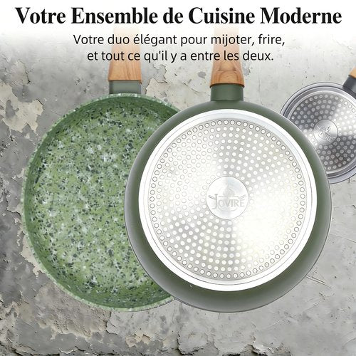 2-Piece Nonstick Cookware Set: 10.25" Egg Pan & 1.4QT Saucepan | 100% Non-Toxic (PFAS/PFOA Free), Dishwasher Safe | The Ultimate Space-Saver for Studio, Dorm & First Apartment