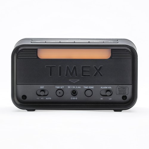 Timex Bedside Alarm Clock with Dual USB Charging, Dual Alarm, Nightlight, Snooze bar, and Battery Backup (T1300)