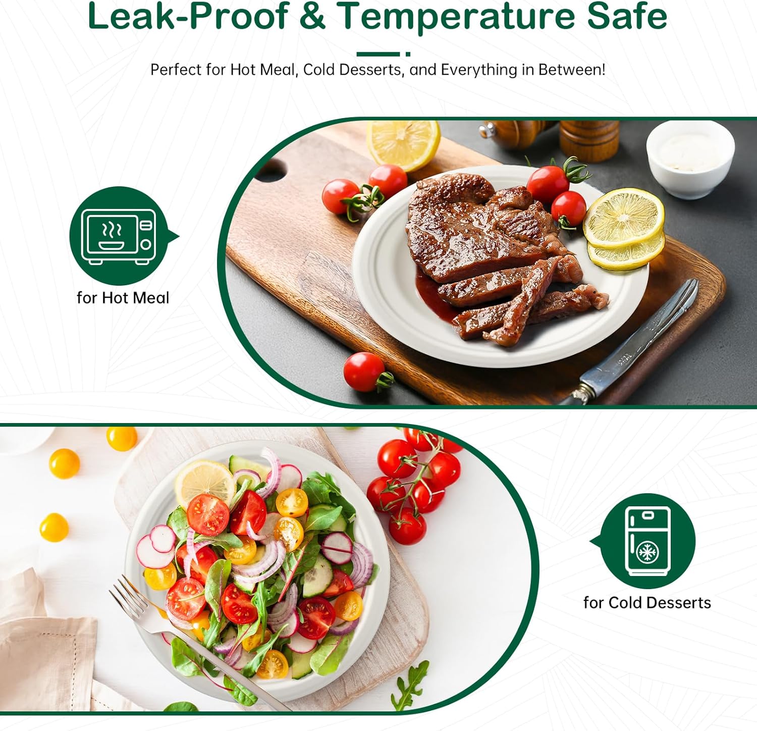 Skiennix Compostable Paper Plates - Heavy-Duty 6-Inch Dessert Plates | Eco-Friendly & Biodegradable, Perfect for Kids' Meals & Parties