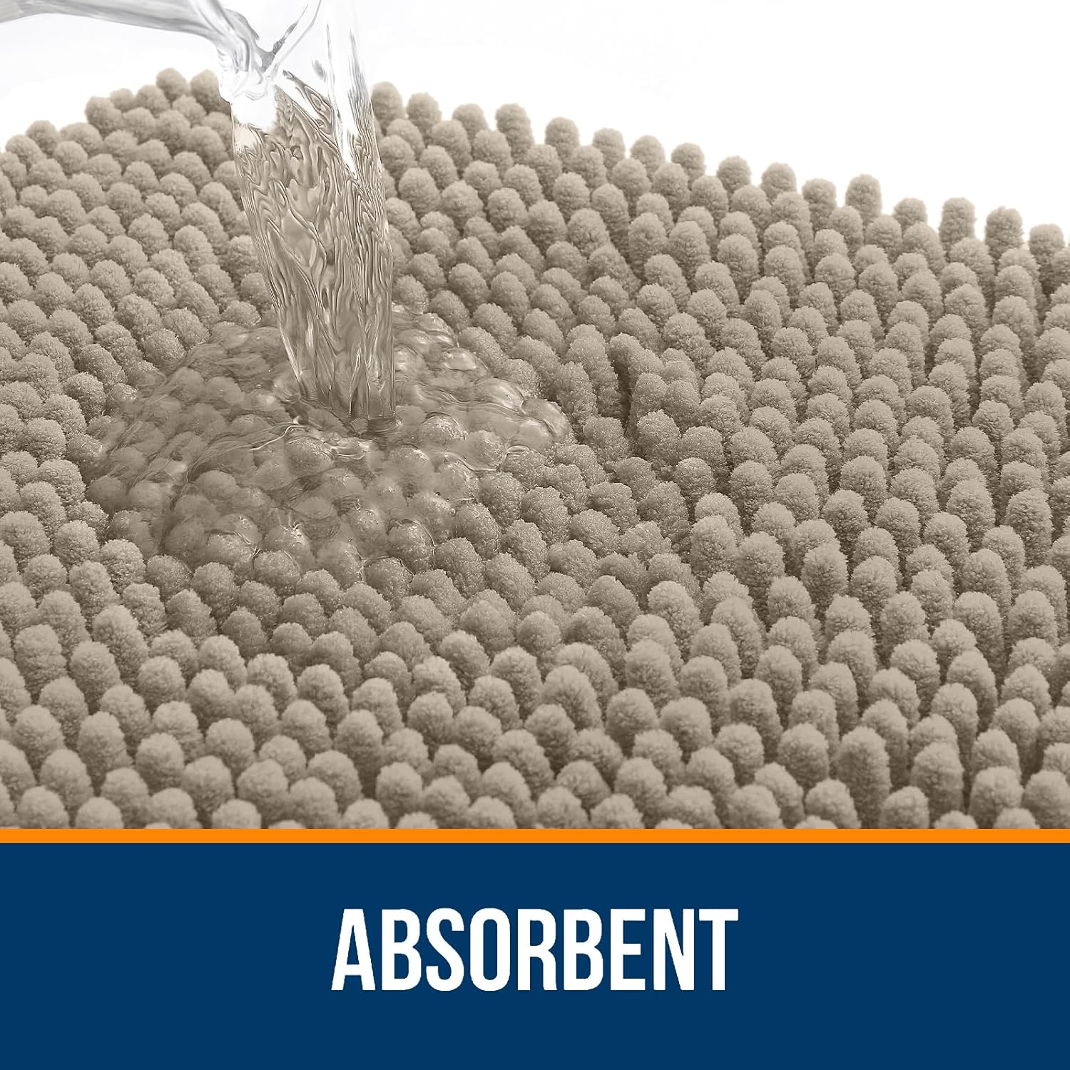 OLANLY Bath Rugs - Extra Soft Absorbent Chenille Mats | 36x24, Quick Dry, Machine Washable, Warm Taupe