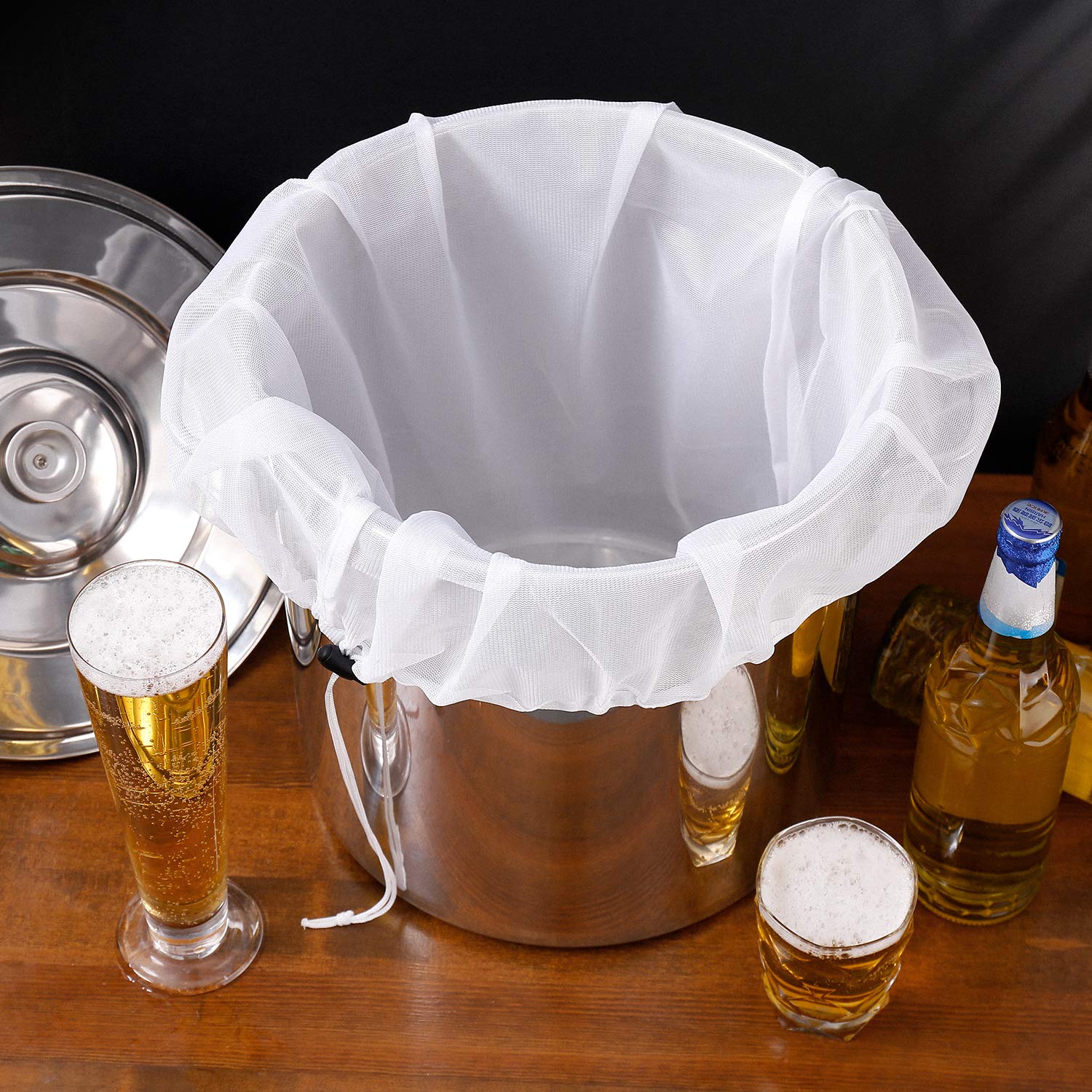 Brew Bags Reusable 3 Pack, Extra Large 26"x22" Fine Mesh Strainer Bag for Home Brewing Hops Grains Wine Beer Making Drawstring Straining Brew in a Bag