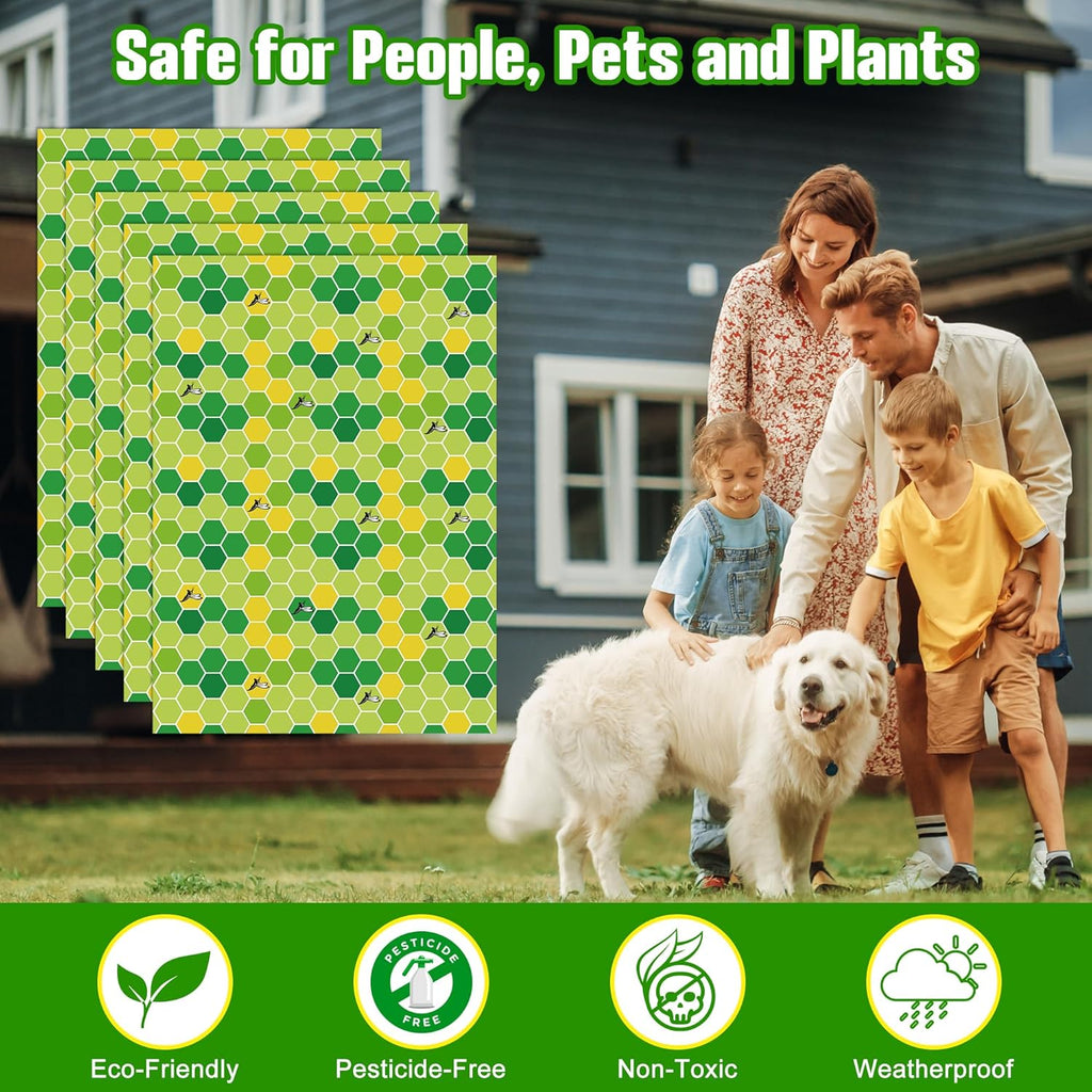 Qualirey Wasp Trap Refills - 20 Pack Super Sticky Replacement Pads for Yellow Jackets | 12 x 8.6 Inch