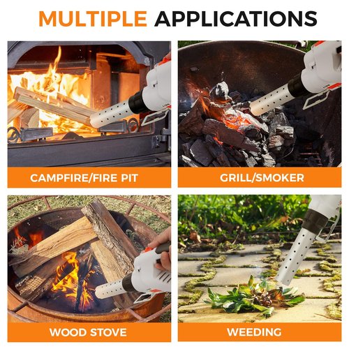 LIGO Cordless Fire Starter, 20V Charcoal Starter and Lighter, Chemical Free Heated Air with Blowing Fuction, Included 4.0Ah Battery, for Charcoal, BBQ, Grill