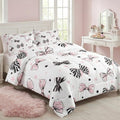 Feelyou Girls Pink Bow Comforter Set Twin Size Cute Bowknot Bedding Set for Kids Dreamy Princess Style Duvet Quilt Coquette Bow Room Decor 2 Pcs with 1 Pillow Cases Aesthetic Bed